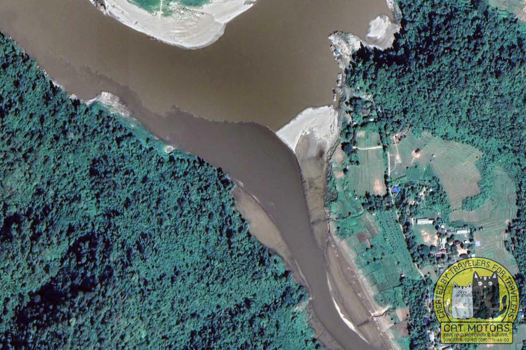 Salween And Moei Rivers Two Colors Confluence