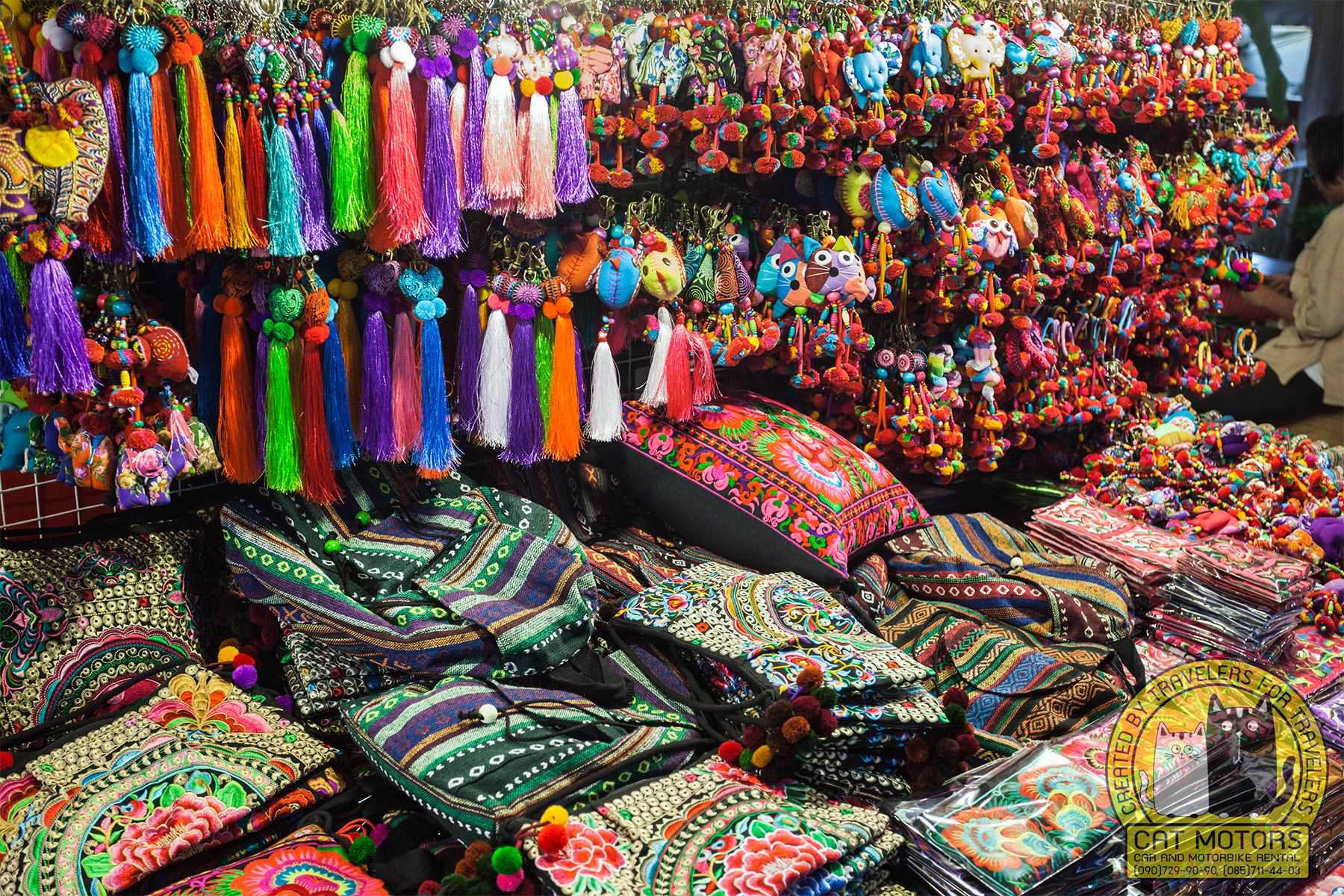 Souvenirs And Bags Are Sold Kad Luang Market